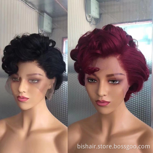 8 Inches Natural Black Short Curly Brazilian hair wig Aligned Raw Virgin Hair Wholesale Full Cuticle Human Hair Wig